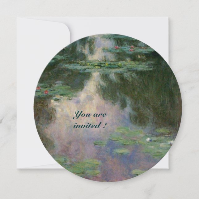 WASSER LILILIT IN PINK GREEN BLAUE REFLEKTIONEN EINLADUNG (Vorderseite)