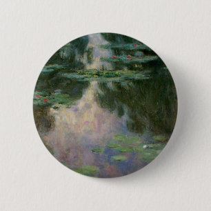 WASSER LILILIT IN PINK GREEN POND VON Claude Monet Button