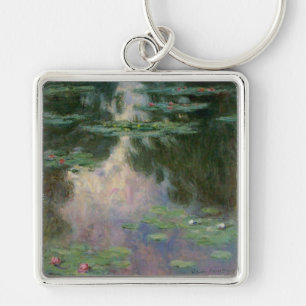 WASSER LILILIT IN PINK GREEN POND VON Claude Monet Schlüsselanhänger