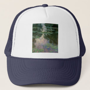 WASSER LILILIT IN PINK GREEN POND VON Claude Monet Truckerkappe