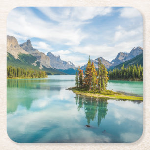 Wasser Maligne Lake, Jasper National Park, Kanad Rechteckiger Pappuntersetzer