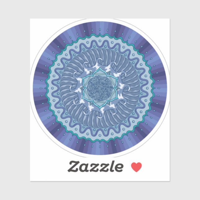 Wasser Mandala Contour Sticker (Blatt)
