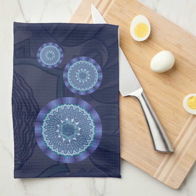 Wasser Mandala Handtuch (Viertel Falte)