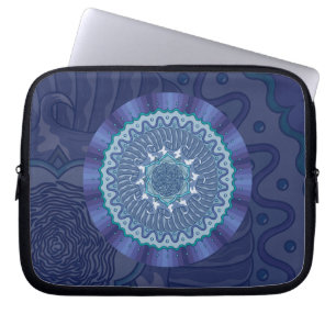 Wasser-Mandala-Laptop-Hülle Laptopschutzhülle