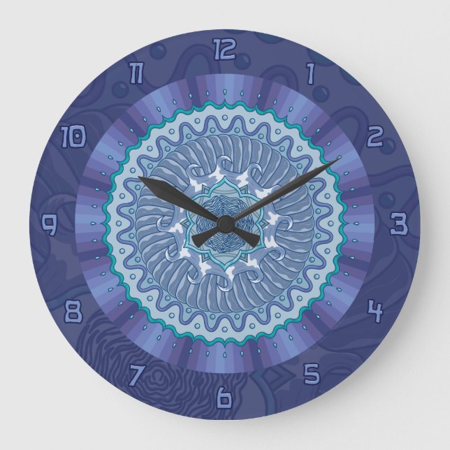 Wasser-Mandala-Uhr Große Wanduhr (Vorderseite)