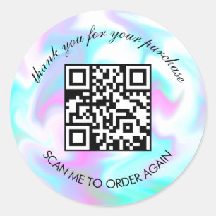 Wasser-Marmor-Danke-QR-Code-Boutique-Geschäft  Runder Aufkleber