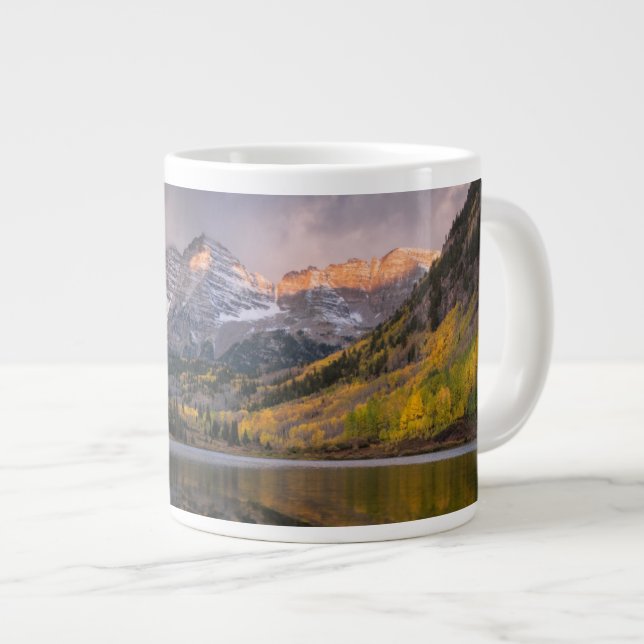 Wasser | Maroon Bells Colorado Jumbo-Tasse (Vorderseite Rechts)