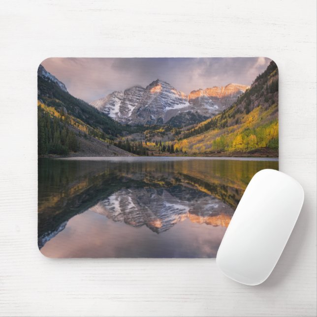 Wasser | Maroon Bells Colorado Mousepad (Mit Mouse)