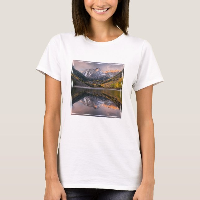 Wasser | Maroon Bells Colorado T-Shirt (Vorderseite)
