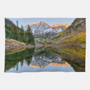 Wasser   Maroon Bells Lake Aspen Trees Geschirrtuch