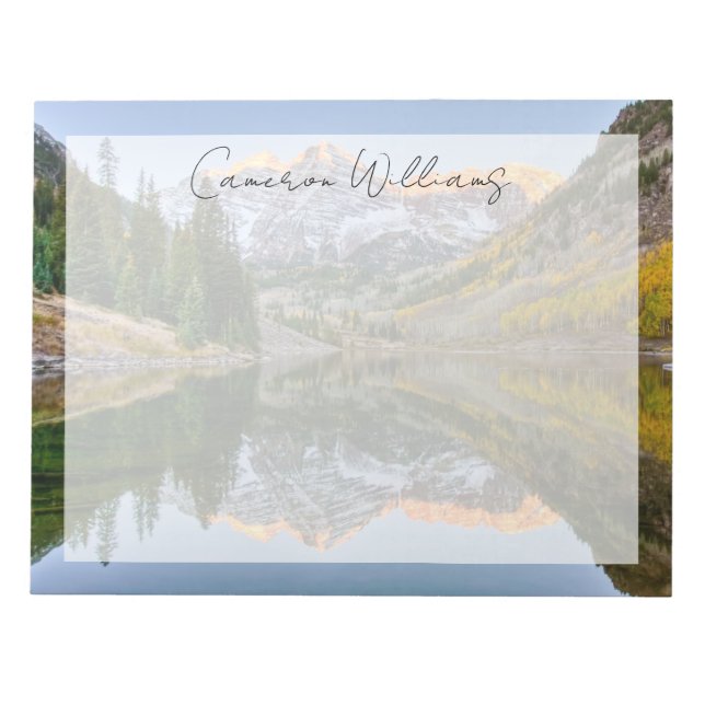 Wasser | Maroon Bells Lake Aspen Trees Notizblock (Vorderseite)