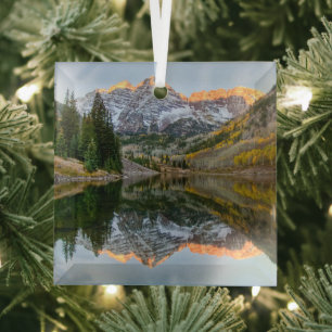 Wasser   Maroon Bells Lake Aspen Trees Ornament Aus Glas