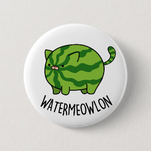 Wasser-Mäuse Funny Watermelon Cat Pun Button
