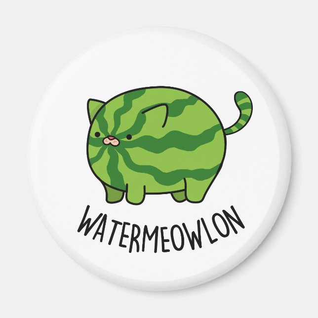 Wasser-Mäuse Funny Watermelon Cat Pun Magnet (Vorne)