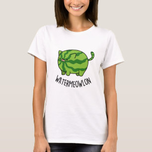 Wasser-Mäuse Funny Watermelon Cat Pun T-Shirt