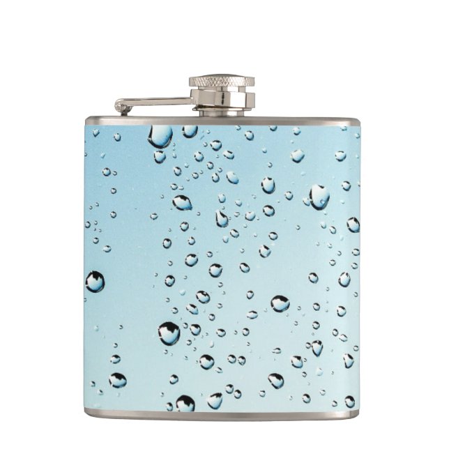 Wasser mit Blasen Flachmann (Vorderseite)