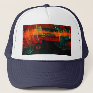 Wasser Orange Rot Blau Moderne Abstrakte Kunst Mus Truckerkappe