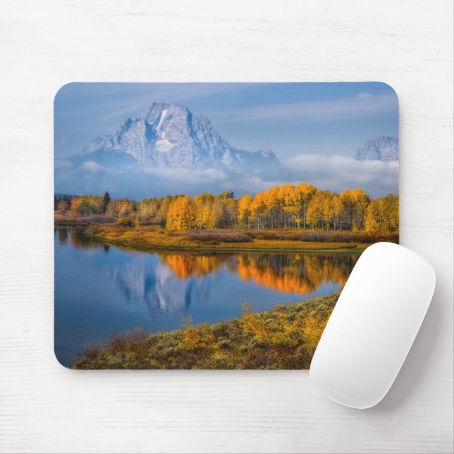 Wasser | Oxbow Bend Jackson Wyoming Mousepad (Mit Mouse)