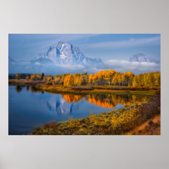 Wasser | Oxbow Bend Jackson Wyoming Poster (Vorne)