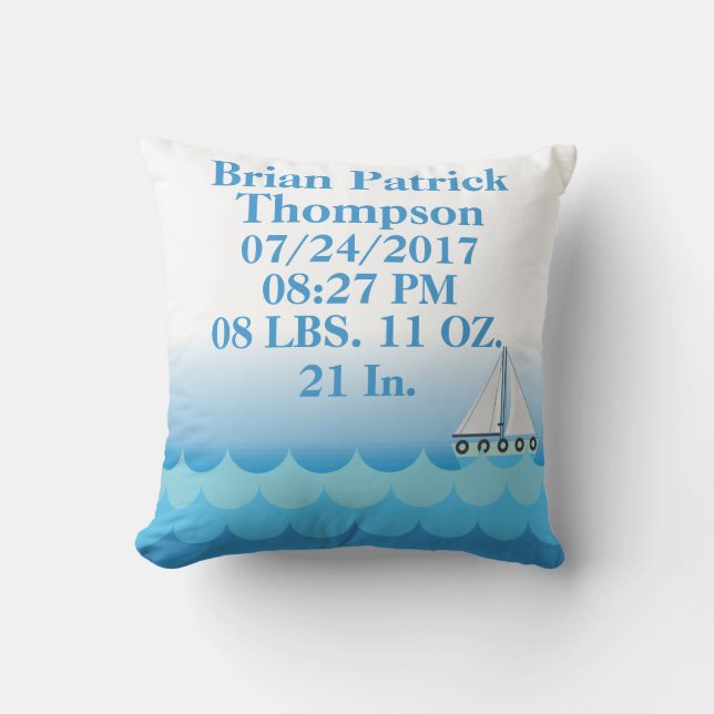 Wasser-Ozean-Seeboots-Segeln-Baby-Geburts-Notfall Kissen (Vorderseite)