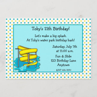 Wasser-Park-Geburtstags-Einladung Einladung