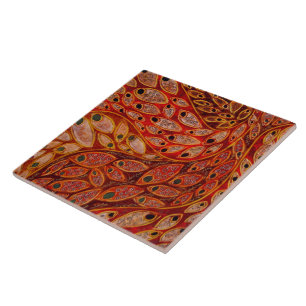 "Wasser-Pfaus" (Malerei) Fliese