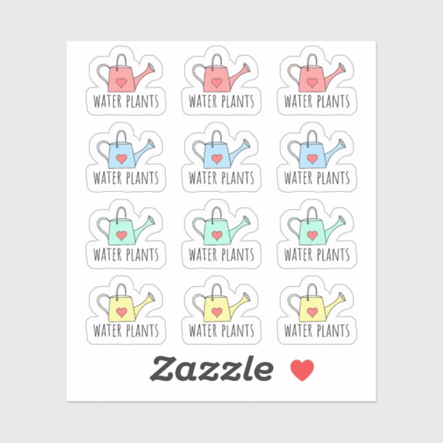 Wasser Pflanze Erinnerung Wasserkanonen Planer Gar Aufkleber (Blatt)