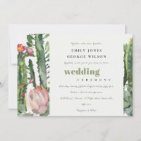 WASSER PINK FLORAL DESERT CACTI WATERCOLOR WEDD