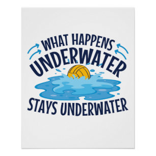 Wasser Polo Was unter Wasser passiert Poster