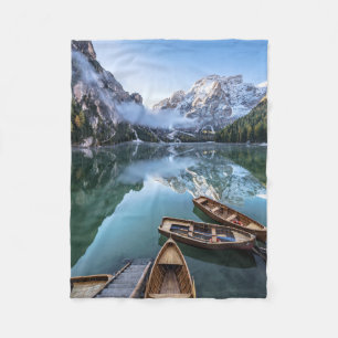 Wasser Pragser Wildsee Dolomites Italien Fleecedecke