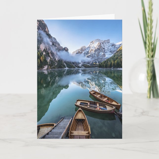 Wasser | Pragser Wildsee Dolomites Italien Karte (Vorderseite)