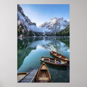 Wasser   Pragser Wildsee Dolomites Italien Poster