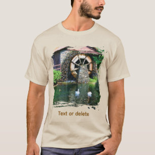 Wasser-Rad-Teich Seurat-Malerei-Kunst T-Shirt