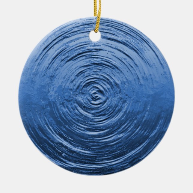 Wasser Rippelblau Keramikornament (Vorne)