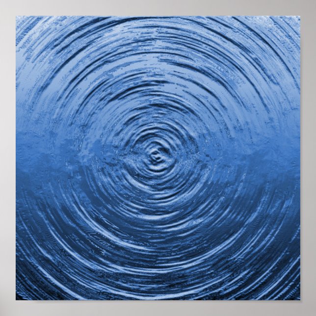 Wasser Rippelblau Poster (Vorne)