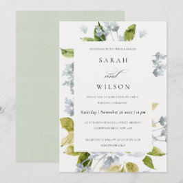 WASSER ROMANTISCHER BABY BLAUE WATERCOLOR FLÖSUNG EINLADUNG