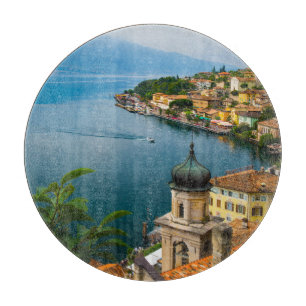 Wasser   San Benedetto Church Lake Garda, Italien Schneidebrett