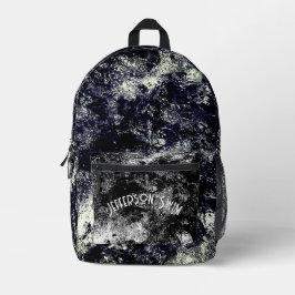 Wasser schwarz und weiß bedruckter rucksack