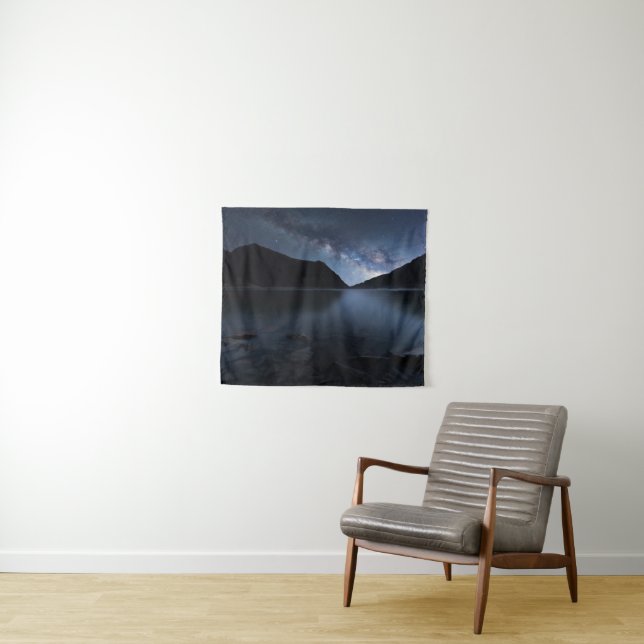 Wasser | See in der Nacht Wandteppich (Beispiel (Horizontal))