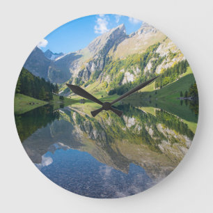 Wasser   Seealpsee Schweizer Alpen Schweiz Große Wanduhr