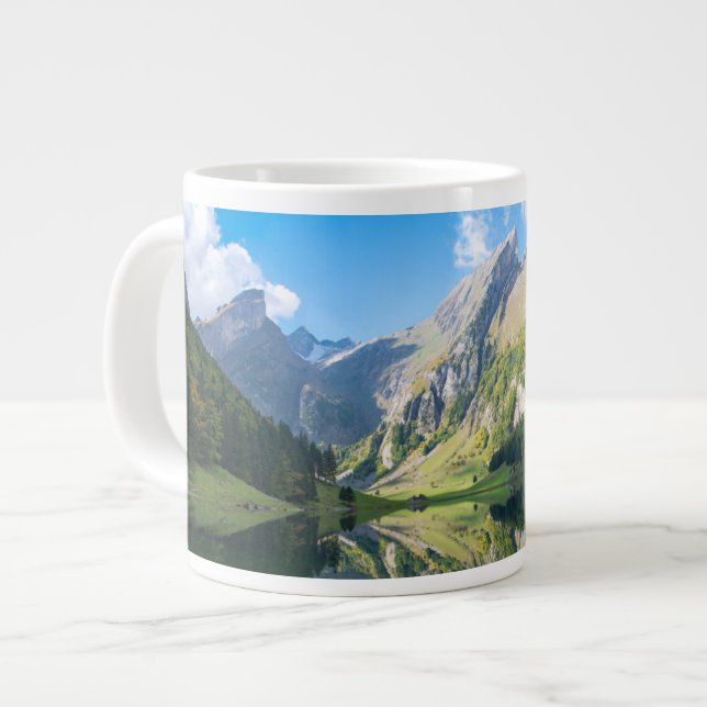 Wasser | Seealpsee Schweizer Alpen Schweiz Jumbo-Tasse (Vorderseite Links)