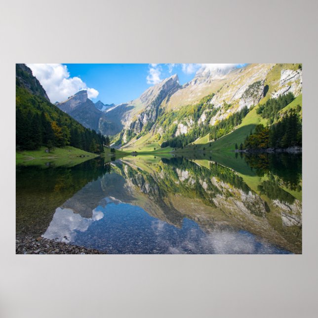 Wasser | Seealpsee Schweizer Alpen Schweiz Poster (Vorne)