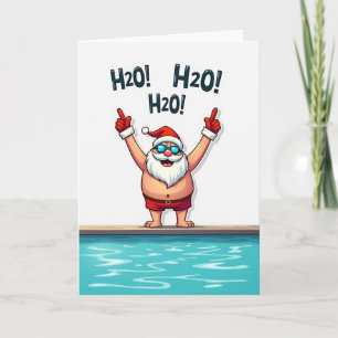 Wasser Sommer Schwimmen Weihnachtskarte Karte