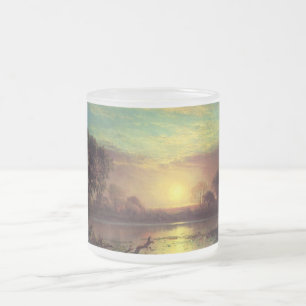 Wasser Sonnenuntergang Himmel Park Baum Natur Albe Mattglastasse