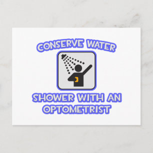 Wasser sparen .. Dusche mit Optometriker Postkarte