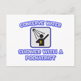 Wasser sparen .. Dusche mit Podiatriker Postkarte