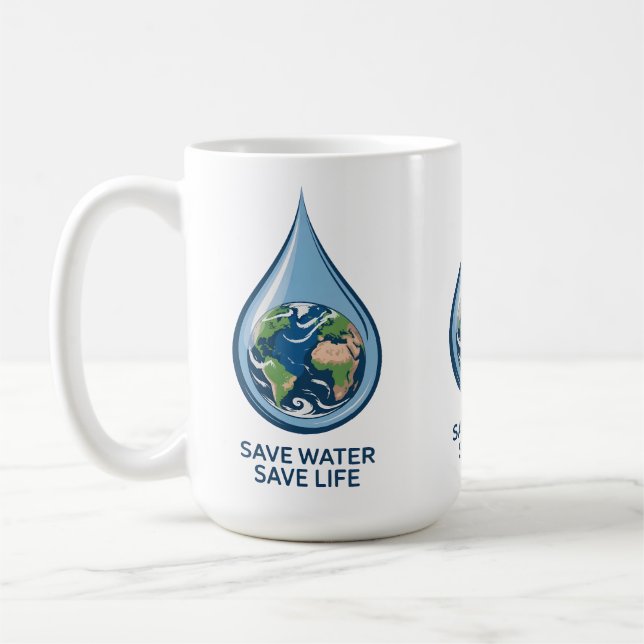 Wasser sparen Leben retten Kaffeetasse (Links)