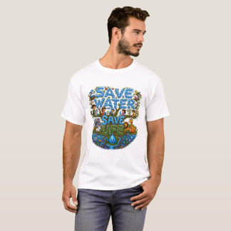 Wasser sparen, Leben retten, Umweltschutz T-Shirt