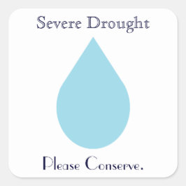 Wasser sparen quadratischer aufkleber