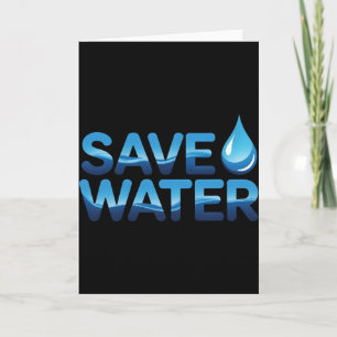Wasser sparen Umweltbewahrung Typography A Karte